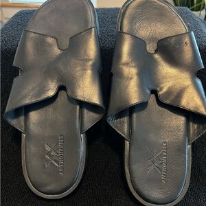 Black Leather Men's Sandals
